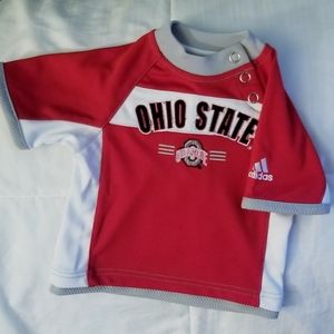 adidas Red and White Kids Short Sleeve Tee